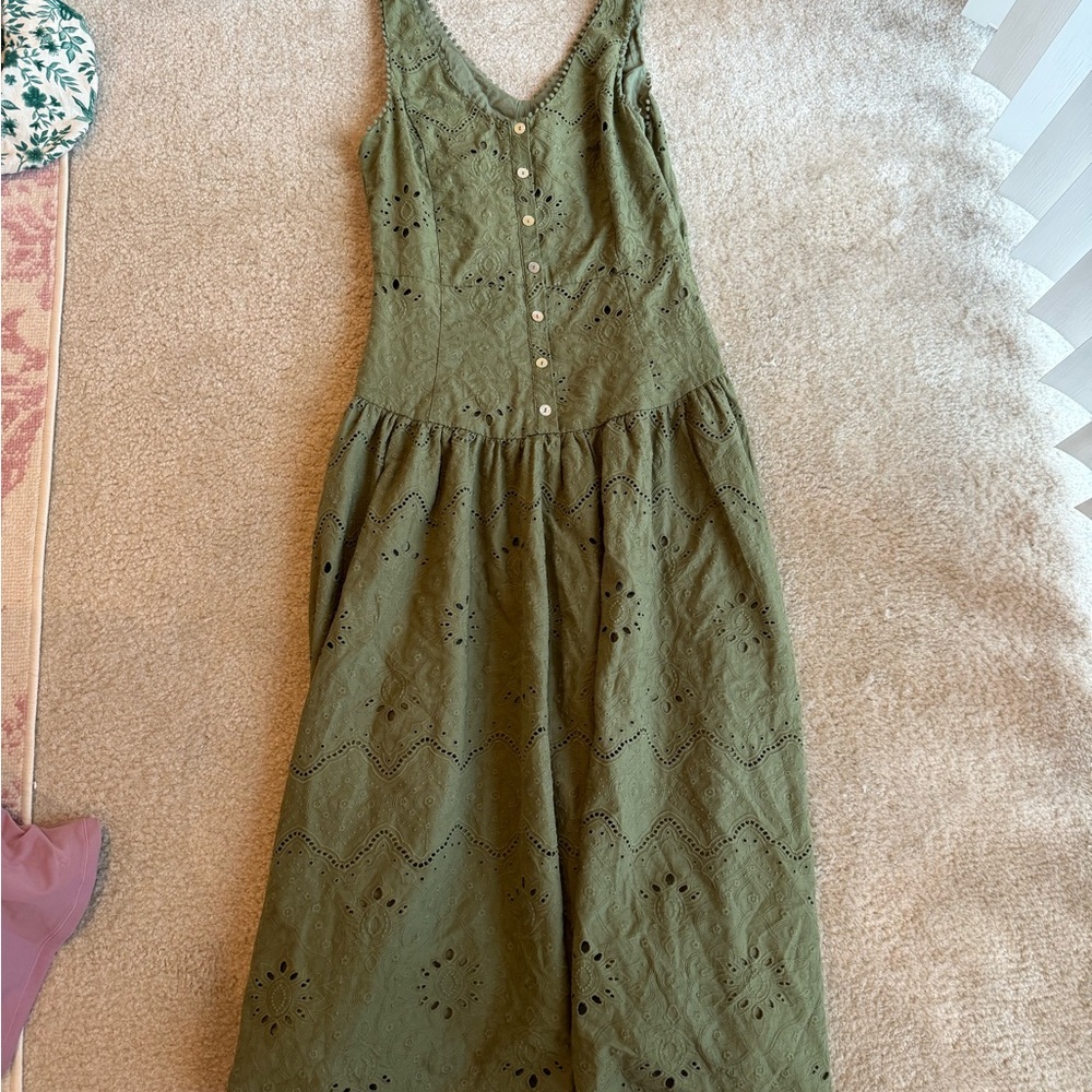 House of Harlow 1960 Olive Eyelet Maxi Dress